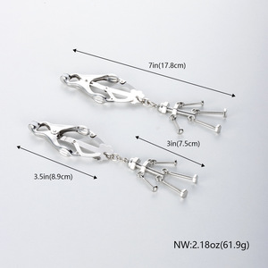 Pinzas para Pezones, Juguete Sexual BDSM, Clip para Pezones <span class=keywords><strong>de</strong></span> Acero Inoxidable Plateado, Joyería <span class=keywords><strong>de</strong></span> Cadena Corporal, Impermeable, para Mujeres y Parejas - Product Image 2