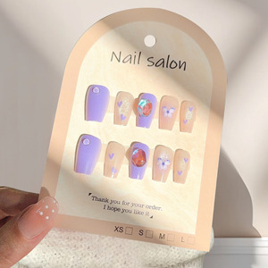 Venta al por Mayor de 10 Uds. de <span class=keywords><strong>Uñas</strong></span> Postizas de Estilo Francés con Diseño de Lazo, de ABS, Desmontables, Reutilizables, con Efecto Ojo de Gato, <span class=keywords><strong>Uñas</strong></span> de Lujo Hechas a Mano - Product Image 6