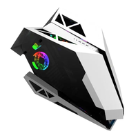 Boîtier de PC de bureau ATX Full Tower 240 mm avec panneau latéral en verre transparent, compatible avec le refroidissement liquide, micro ATX, tours d'ordinateur de jeu de forme spéciale