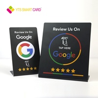 Support NFC YTS personnalisé en acrylique étanche et programmable pour avis Google (modèles 213/215/216) avec code QR