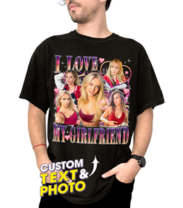 Camiseta Personalizada de Rap para Novio o Novia, Camiseta con Rostro Personalizado, Camiseta con Gráfico Vintage, Idea de Regalo de Cumpleaños - Product Image 3