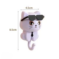 1PC Crochets Adhésifs Créatifs en Forme de Lunettes de Soleil de Dessin Animé, Sans Perçage, Sans Traces, Adhésion Forte, Crochets en Forme de Chat