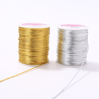 Fil de cordon 100% polyester doré et argenté de 0,8 mm pour nœuds chinois, macramé, cordes tressées, bricolage, pompons, perlage, Shamballa