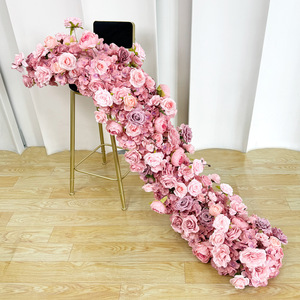 Arche murale de mariage nordique durable en fleurs synthétiques, rangée de fleurs décoratives simulées pour boutique, fleurs au sol pour la décoration. - Product Image 2