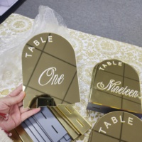 Numéros de table de mariage personnalisés en acrylique doré en forme d'arche, cartes de placement en acrylique, numéros de table pour réception de mariage à l'hôtel