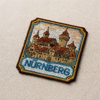 Écusson brodé personnalisé Château Européen et Ville, Badge moral rétro d'architecture, Patch en tissu auto-agrippant pour sacs et uniformes