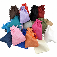 Sacs en toile de jute colorés avec cordon de serrage, petits sacs cadeaux en jute, couleurs assorties, pour bijoux, bonbons, faveurs de mariage, vente en gros