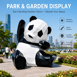 Escultura de Panda Gigante de FRP para Exteriores, Estatua de Animales Salvajes de Fibra de Vidrio Personalizada para Exhibición en Jardines y Zoológicos - Product Image 3