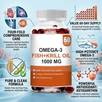 Huile de Krill Antarctique Halal en Capsules Molles – Astaxanthine 2000 mg – Soutien Articulaire – Huile de Poisson Oméga 3 EPA DHA – Gélules de Krill