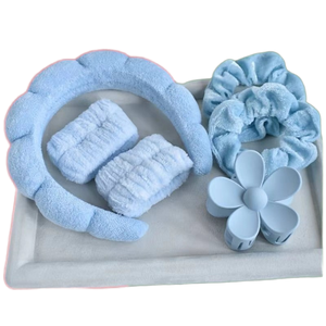 Cross-Border phổ biến cao sọ hairband dây đeo cổ tay ruột lớn Vòng xốp Xoắn đám mây hairband dây đeo cổ tay rửa mặt Headband - Product Image 1