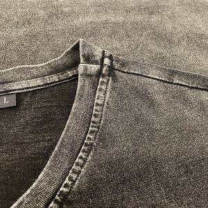 T-Shirt con logo personalizzato da uomo in bianco e minerale <span class=keywords><strong>Vintage</strong></span> stile stile Shaka magliette pesanti con lavaggio acido - Product Image 3