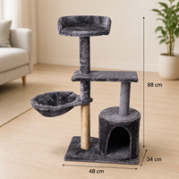 Arbre à chat moderne et populaire pour appartement, avec paniers et perchoirs