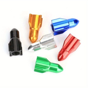 Tapas de válvula de aluminio con forma de cohete de la Universidad Sun Yat-sen, estilo americano, coloridas, para neumáticos de bicicleta - Product Image 1