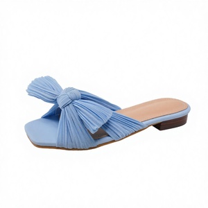2026 new summer Breathable Rubber Open Toe slide slippers Fashion Casual Bowknot <b>Flat</b> Slipper <b>Sandals</b> Women - Product Image 4