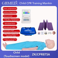 Maniquí de Entrenamiento de RCP para Niños GUANBANG con Controlador de Pantalla Táctil e Impresión para Enseñanza de Enfermería Escolar ZK/CPR875A