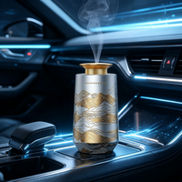 Diffuseur d'huiles essentielles en métal gravé au laser or, boîte cadeau de luxe personnalisée en vrac 3004, pour désodorisant de voiture