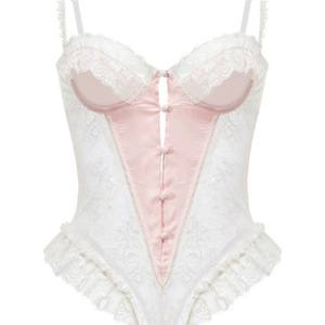 I especially adore *Sexy Onesie Nightgown, French Lace, Pure and Alluring Hollow-Out See-Through Body <b>Shaping</b> <b>Bodysuit</b> - Product Image 5