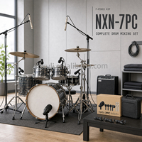 Kit de microphones de batterie professionnels NXN-7PC 7 pièces avec étui de transport pour enregistrement en studio, spectacles en direct, répétitions de groupes, performances sur scène