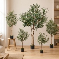 Arbres artificiels détachables de 0,9 m à 2,4 m, oliviers, plantes de simulation, verdure artificielle, pour jardin et décoration intérieure