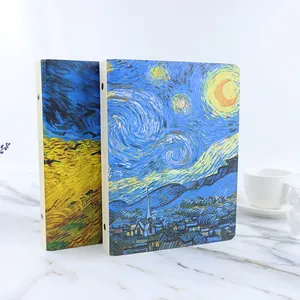 School supplies loose-leaf ring binder a4 hardcover van gogh lined notebook for students