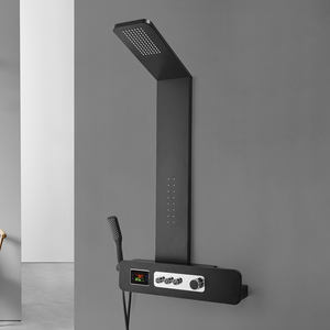 Sistem Shower Digital LED Modern dengan Layar, Set Shower Dinding dari Baja Anti Karat 304, Warna Hitam, Colonne De <span class=keywords><strong>Douche</strong></span> Elektrik - Product Image 2