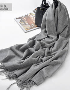 ขายส่งจากโรงงาน 9.9 พร้อมส่งฟรี ผ้าพันคอไหมพรมแคชเมียร์ตุรกีสีพื้นแบบยาวสำหรับผู้หญิง ของขวัญแต่งงานฤดูหนาว แต่งพู่ห้อย - Product Image 3