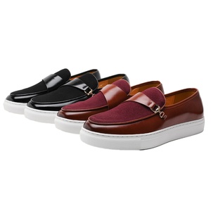 Custom Men's Soft PU Breathable Dress Shoes for Business Party Casual <b>Flats</b> Slip-on Closure Rubber Outsole Comfortable Insole - Product Image 1
