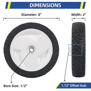 Roue motrice avant de 8 pouces 105-1815 205-272, roues de tondeuse à gazon <span class=keywords><strong>Toro</strong></span> Stens - Product Image 2