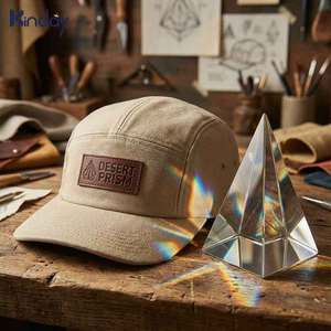 Casquette de baseball professionnelle beige sable, cinq panneaux, robuste, structurée et durable, avec un volume d'inventaire massif disponible en usine - Product Image 1
