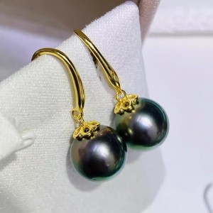 Accesorios de Perlas DIY, Bandeja Vacía para Pendientes de Plata S925 con Cuentas Redondas de 9-12 mm, Joyería de Plata de Moda, Gancho para Pendientes, Modelo 22565DIY - Product Image 2