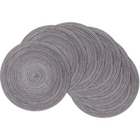 Ensemble de 6 sets de table ronds tressés en tissu de coton, décoration de table pour la maison et les fêtes