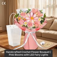 Gestrickter Blumenstrauß, handgefertigt, China, Außenhandel, gehäkelte Rosen, Lilien, Tulpen, Valentinstag, Garnarrangements, Raumdekoration