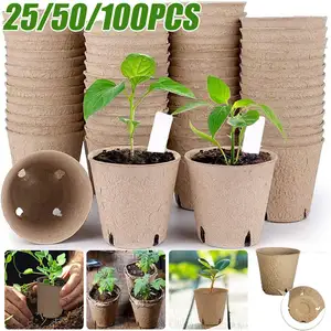 Biodegradable Cardern Molded Pulp Planting Pot Nursery Seeding Starter Tray Plant Cultivation Cup Peat Pot Seedling Trays