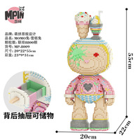 Mpin personnalisé Momo lapin bloc de construction jouet figurines Bearbrick Micro modèle animal assemblé coloré Art ours 3D modèle Mini briques