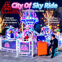 Manèges rotatifs Sky City pour parcs d'attractions, en fibre de verre et acier, pour centres commerciaux