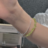 Bracciale in Argento Sterling S925 con Cristalli Irregolari, Stile Estivo Casual e Fresco per Donne, Gioielleria Raffinata