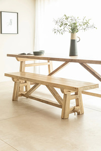 Luxury Handmade Wooden <b>Bench</b> Indoor Solid <b>Wood</b> Furniture for Living Room Bedroom Entryway Hotel Lobby and Restaurant Seating Use - Product Image 1