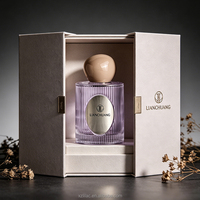 Flacon de parfum de luxe vide avec emballage, flacon en verre personnalisé OEM, 30 ml, 50 ml, 100 ml, flacon de parfum cylindrique avec bouchon