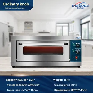 Công suất lớn Lò nướng điện thương mại một lớp hai khay nướng cho Bánh Mì Bánh Pizza Điều kiện Mới - Product Image 6