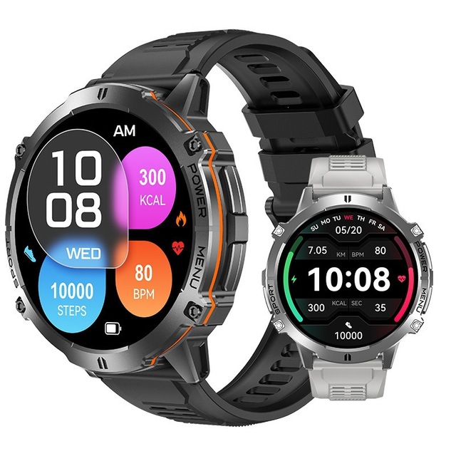 GPS Sports SmartWatch with LED Flashlight 1.73" Amoled Screen IP68 Waterproof Compass Altimeter Men Outdoor Smart Watch X3