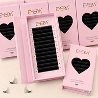 Extensions de cils EMEDA personnalisées sous marque privée, noir mat intense, volume soie, cils en cachemire, extensions de cils en vison velours, vente en gros