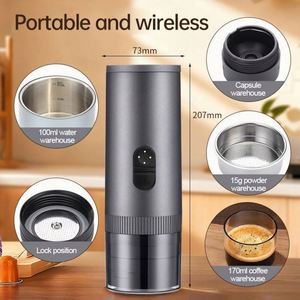 20bar <b>Mini</b> Portable Coffee Maker Espresso Machine with <b>USB</b>,3 in 1 Car Coffee Maker Self-Heating ,Ground Coffee & Capsule(NS&DG) - Product Image 4