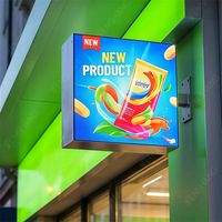 Insegna LED Quadrata Illuminata con Supporto, Controllo WiFi, Alta Luminosità HD, Lightbox Digitale per Ristoranti e Negozi