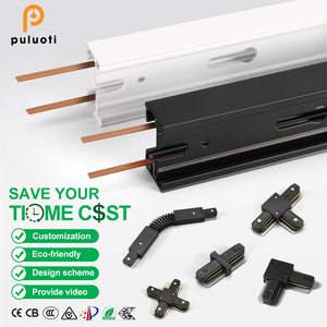 PULUOTI 220V 2-line sistema di illuminazione a binario a 2 fili ultra sottile per interni in alluminio moderno Design per negozi di <span class=keywords><strong>luci</strong></span> - Product Image 1