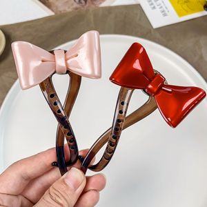 Venta caliente Simple Bow Twist Banana <span class=keywords><strong>Hair</strong></span> Clip de moda Ladies <span class=keywords><strong>Hair</strong></span> Grip para niñas pinzas para el cabello - Product Image 3