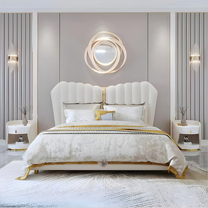 Juego de Dormitorio Moderno de Lujo con <span class=keywords><strong>Cama</strong></span> Dorada, Mesa de Noche, Taburete de <span class=keywords><strong>Cama</strong></span>, Muebles para el Hogar, Camas King y Dobles, Juego Moderno de Lujo con Almacenamiento - Product Image 2