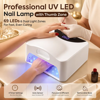 Lampu Kuku Gel UV LED 2-in-1 Pengering Kuku Cepat dengan Sensor Otomatis Cerdas dan Alas Cermin Magnetik untuk Manikur Pedikur