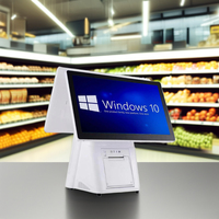 Terminal de point de vente tactile capacitif Intel I3 4 Go blanc 15,6 pouces avec imprimante thermique et garantie d'un an pour la vente au détail