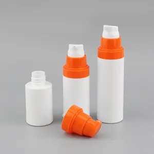 Özel Logo plastik PP vakum havasız pompa sprey şişe 15ml 30ml 50ml Serum losyon pompalı dağıtıcı