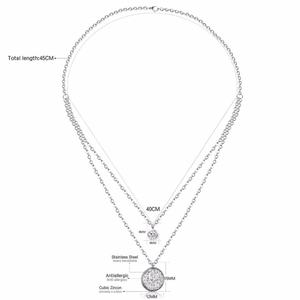 Collar de Gemas Blancas de Doble Capa Chapado en Oro de 18K, Nuevo Modelo Más Vendido - Product Image 5